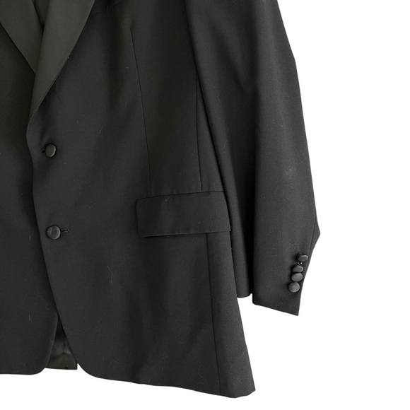 HART SCHAFFNER & MARX Wool Blazer Sports Coat 2 Button Single Vent Black 44R - Picture 10 of 10